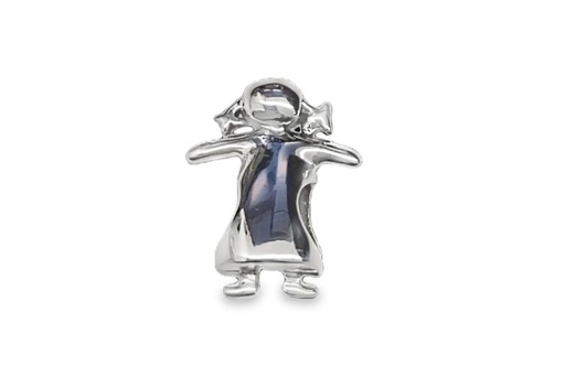[01083FPL] Sterling silver finding  girl connector charm