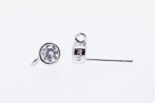 [02580FZBLRD] Base pendiente plata 925 dormilona zirconita zirconia rhodium plated