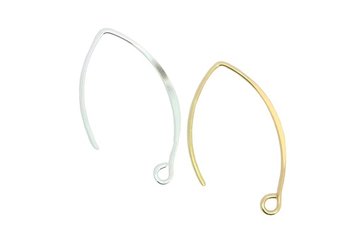 Gancho oval pendiente plata 925 con anilla abierta