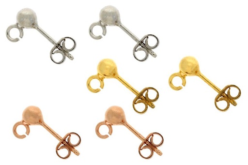 Base pendiente plata baño bola 4mm 