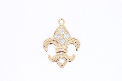 Charm plata flor de lis cz 