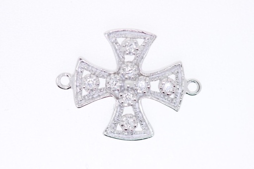 [057600001ZBL] Charm cross cz silver 925 with rh