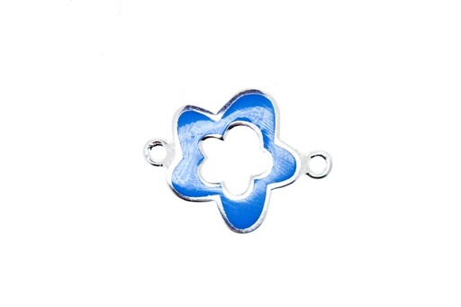 Entrepieza plata esmaltada flor