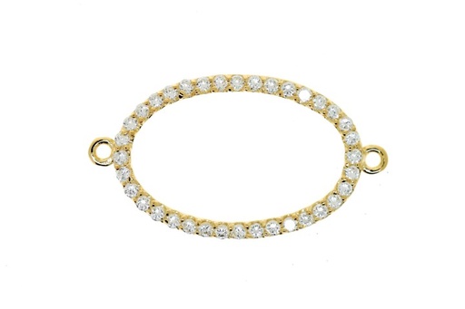 Silver 925 finding oval cz