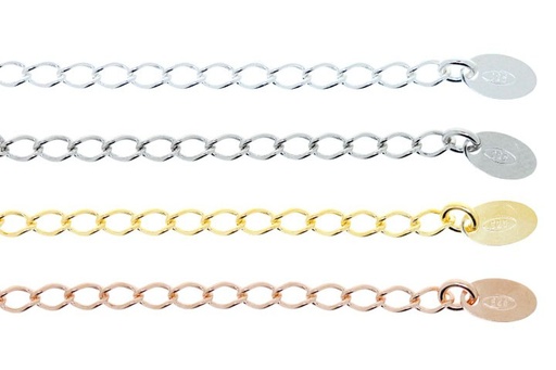 Silver chain extension 925 30/50mm con contraste 925 (pack de 10)