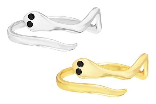 Silver 925 snake cz ring