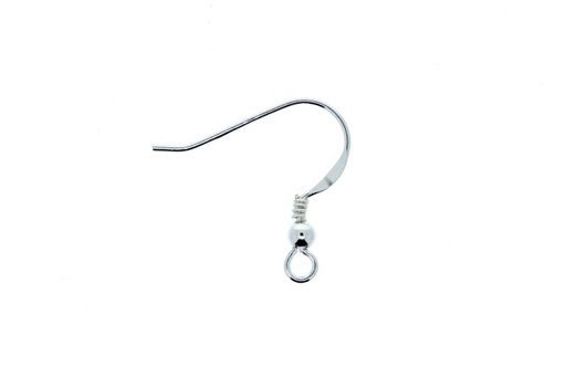 Gancho hippie plata 925 con bola 3mm