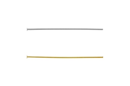 Alfiler plata 925 hilo 0.60mm con cabeza plana 1.4mm (pack de 50)