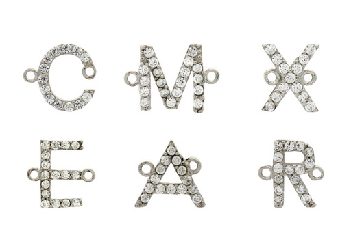 Silver 925 cz letter finding