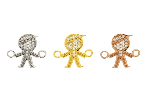 Entrepieza plata 925 microsetting cz niño 