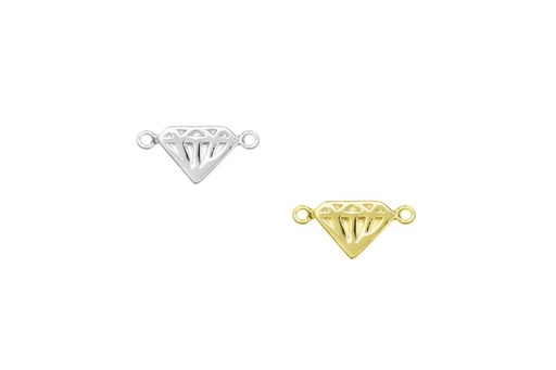 Entrepieza plata 925 diamante 