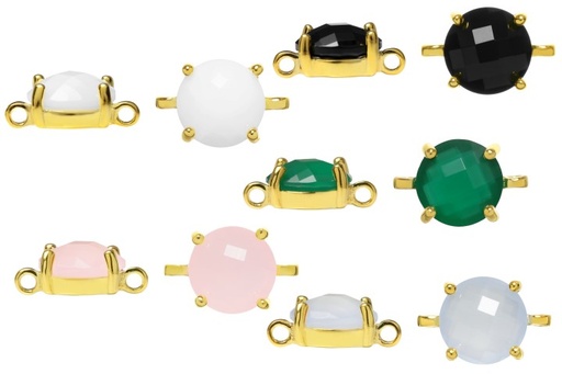 Silver 925  semi precious stone cz finding