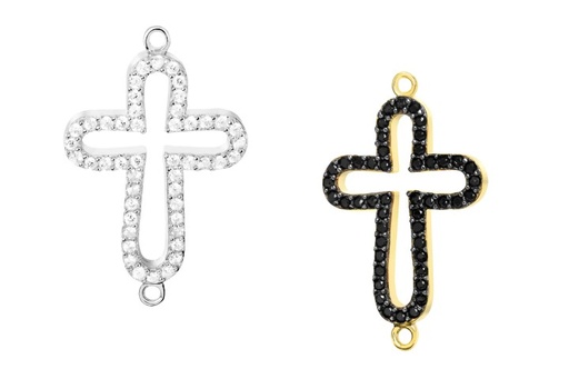 Entrepieza plata 925 cz cruz 