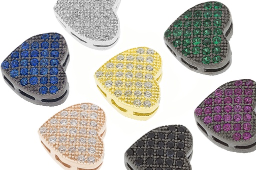 Entrepieza plata 925 zirconita corazon 