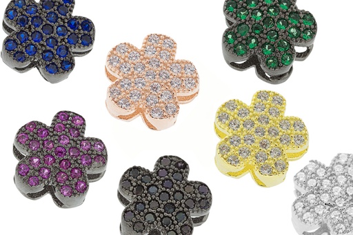 Entrepieza plata 925 zirconita flor 