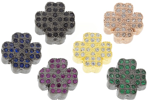 Entrepieza plata 925 zirconita trebol 