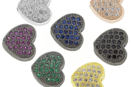 Entrepieza plata 925 zirconita corazon 