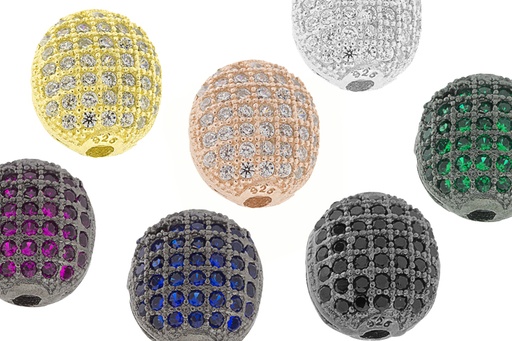 Entrepieza plata 925 zirconita ovalo 