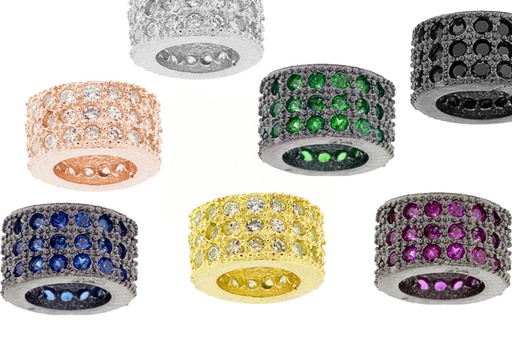 Entrepieza plata 925 zirconita 3 lineas 