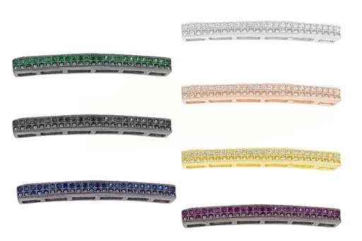 Entrepieza plata 925 zirconita barra 