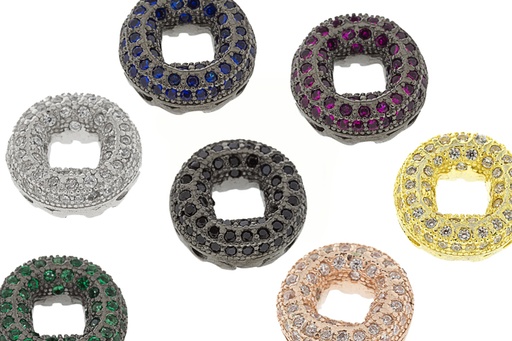 Entrepieza plata 925 zirconita donut 