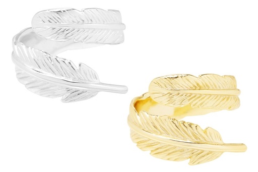Silver 925 feather ring