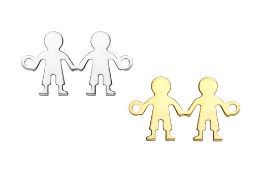 Entrepieza plata 925  dos niños 