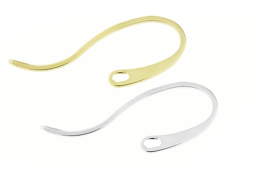 Gancho base pendiente plata 925 con agujero 