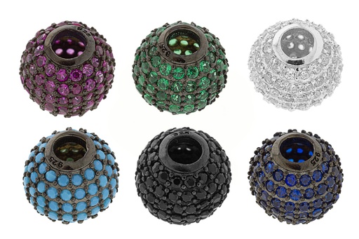 Entrepieza plata 925 zirconita bola 