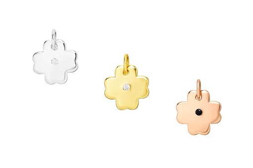 Silver 925 clover charm cz