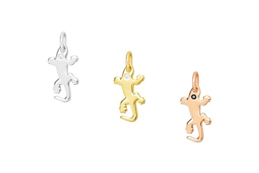 Silver 925 cz lizard charm