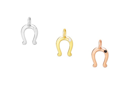 Charm plata 925 zirconita herradura 