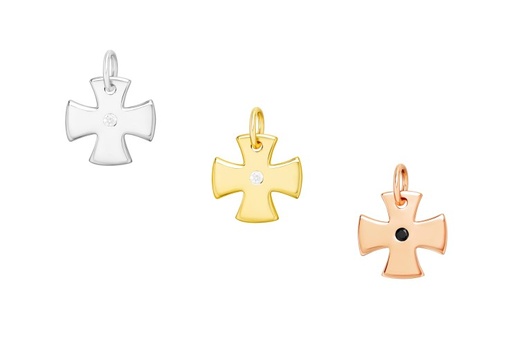 Silver 925 cz maltese cross charm