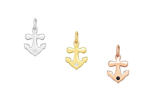 Charm plata 925 zirconita ancla 