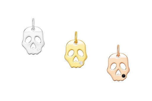 Charm plata 925 zirconita calavera 