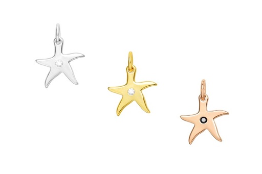 Silver 925 cz starfish charm