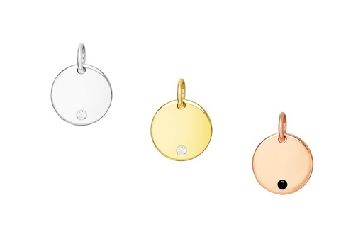 Charm plata 925 zirconita placa 