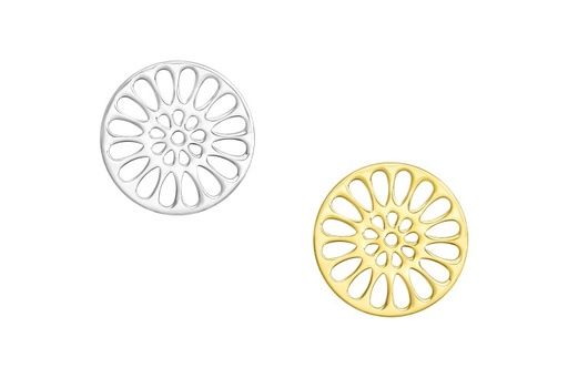 Entrepieza plata 925 placa con mandala flor