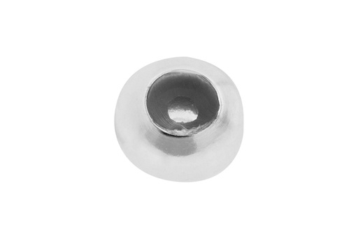[1150908000PL] Silver 925 round donut rondelle bead with silicone 8.00mm (pack of 10)