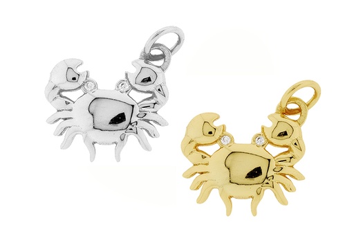 Charm plata 925 cangrejo con zirconita