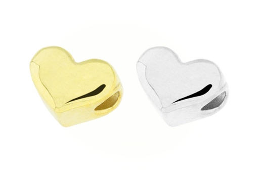 Entrepieza plata 925 corazon pasante