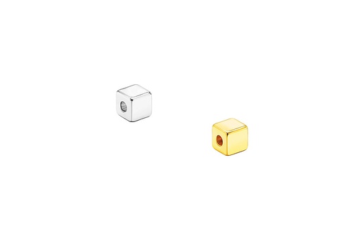 Silver 925 cube finding 3.00/4.00mm (pack of 10)