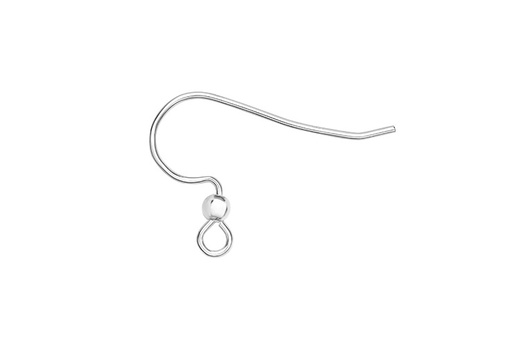 [1272300000PL] Gancho hippie plata 925 hilo redondo con bola 