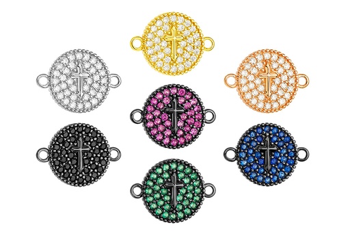 Entrepieza plata 925 cruz zirconita 