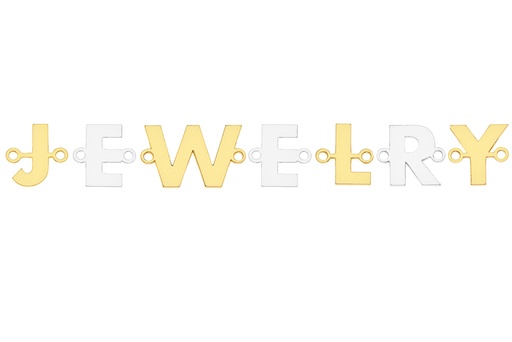 Entrepieza plata 925 placa letra calada 