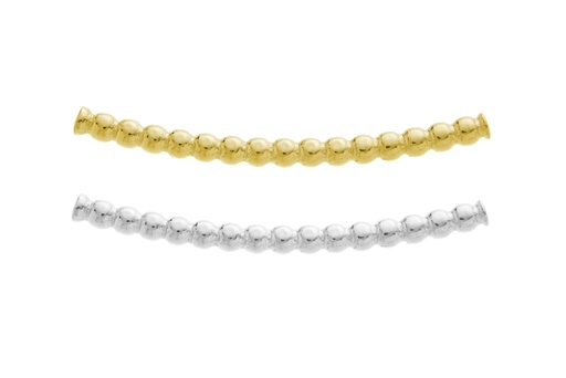 Tubo plata 925 curvo bolitas diametro int.1.5mm