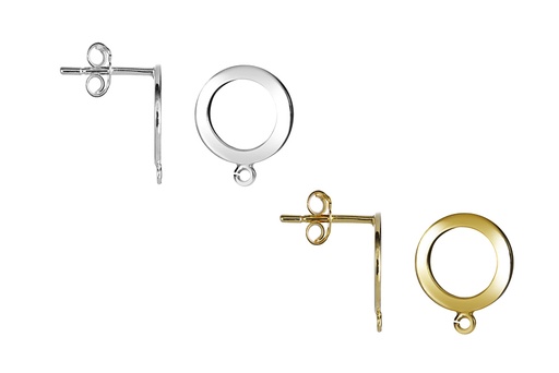 Base pendiente plata 925 circulo plano