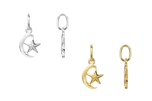 Cogante charm plata 925 luna estrella