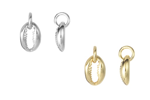 Sterling silver shell 6x4mm charm