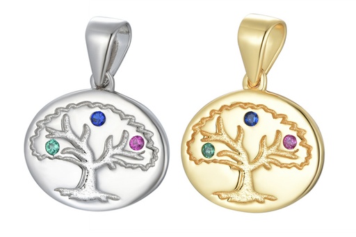 Charm plata 925 arbol de la vida con zirconitas